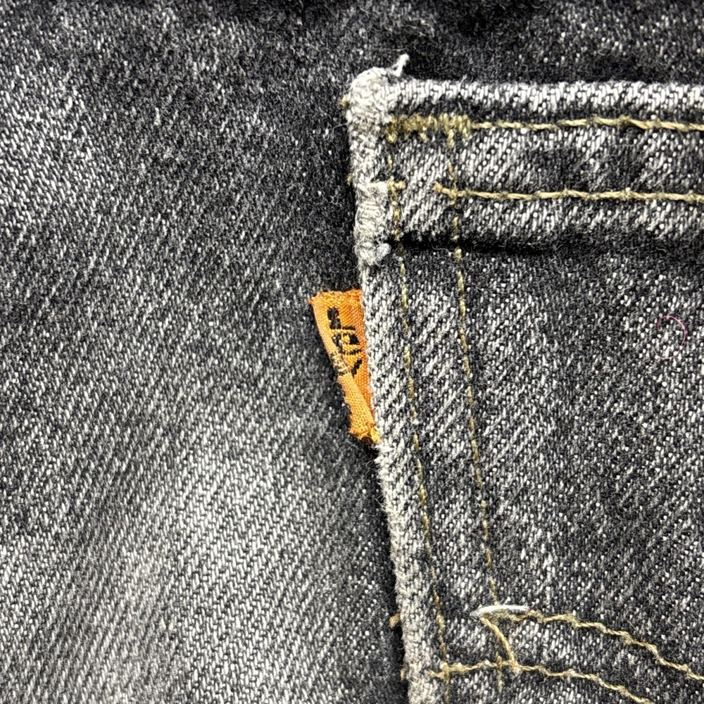 Vintage Levi's 40505-0259 505 Denim Black Jeans Orange‎ Tab USA 32x34 Distressed - Picture 3 of 14